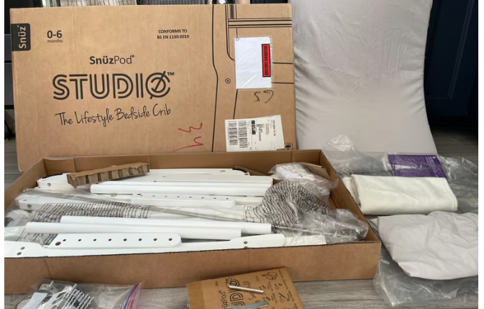 Snuz Baby bed side cribcot, excellent condition, flat packed and ready for collection