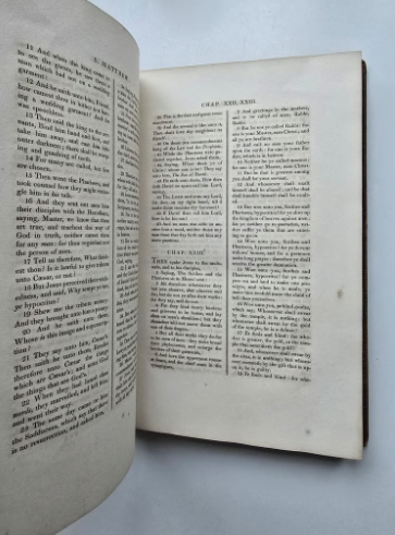 1814 Antique KJV New Testament Bible Georgian Era Leatherbound Illustrated Book 211 Y/O