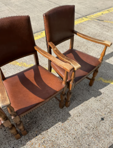 Antiques oak dining table and chairs -free local delivery