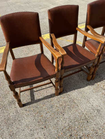 Antiques oak dining table and chairs -free local delivery