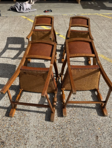 Antiques oak dining table and chairs -free local delivery