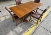Antiques oak dining table and chairs -free local delivery