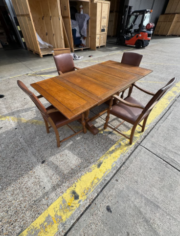 Antiques oak dining table and chairs -free local delivery