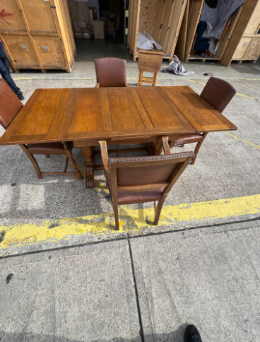 Antiques oak dining table and chairs -free local delivery